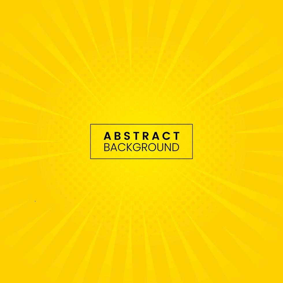 diseño de fondo de rayos de sol semitono de color amarillo vector