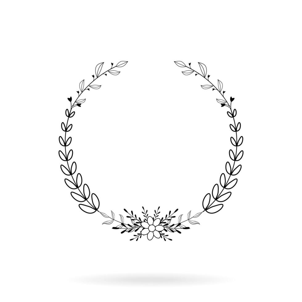 frame floral ornament wreath illustration vector