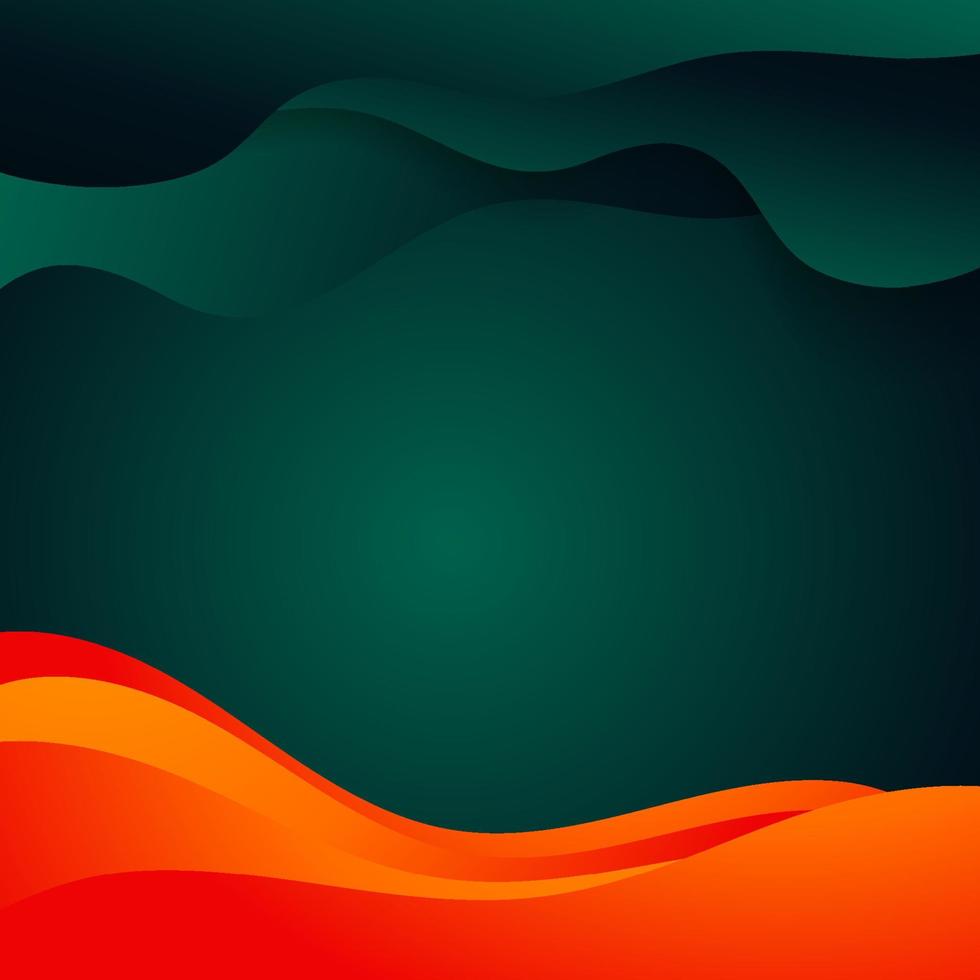 wave liquid abstract background green orange color 3475243 Vector Art