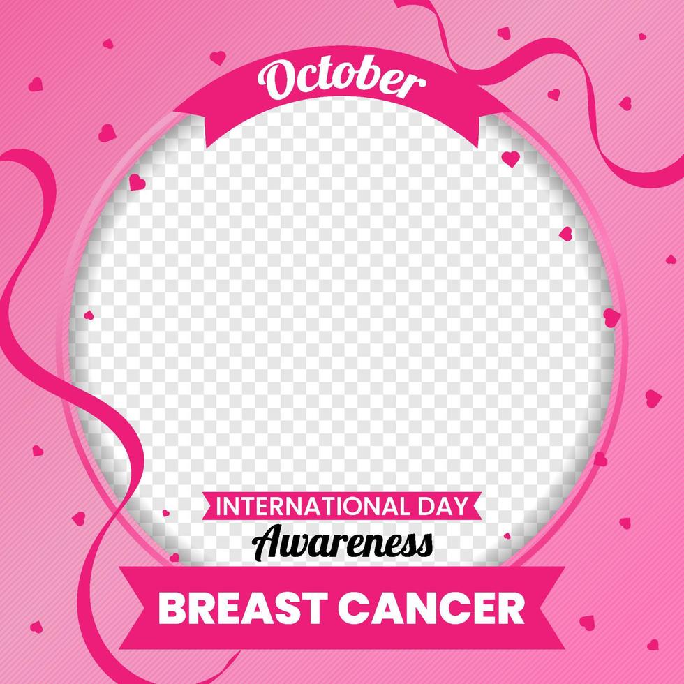 banner de concientización sobre el cáncer de mama día internacional twibbon vector