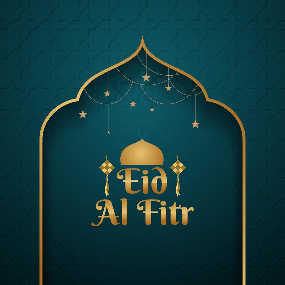 eid al fitr banner elegant color vector