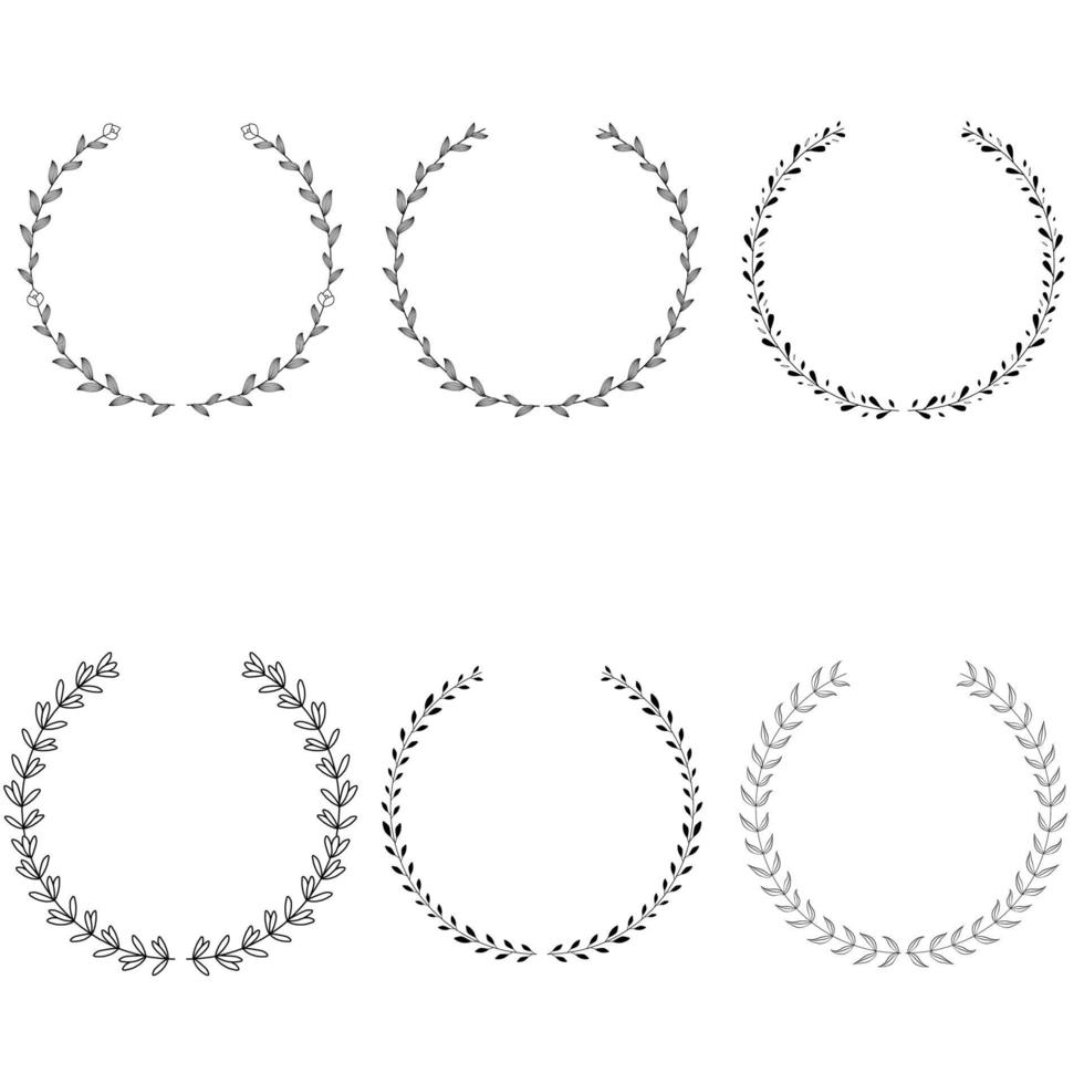 botanical floral set ornament frame  vector design