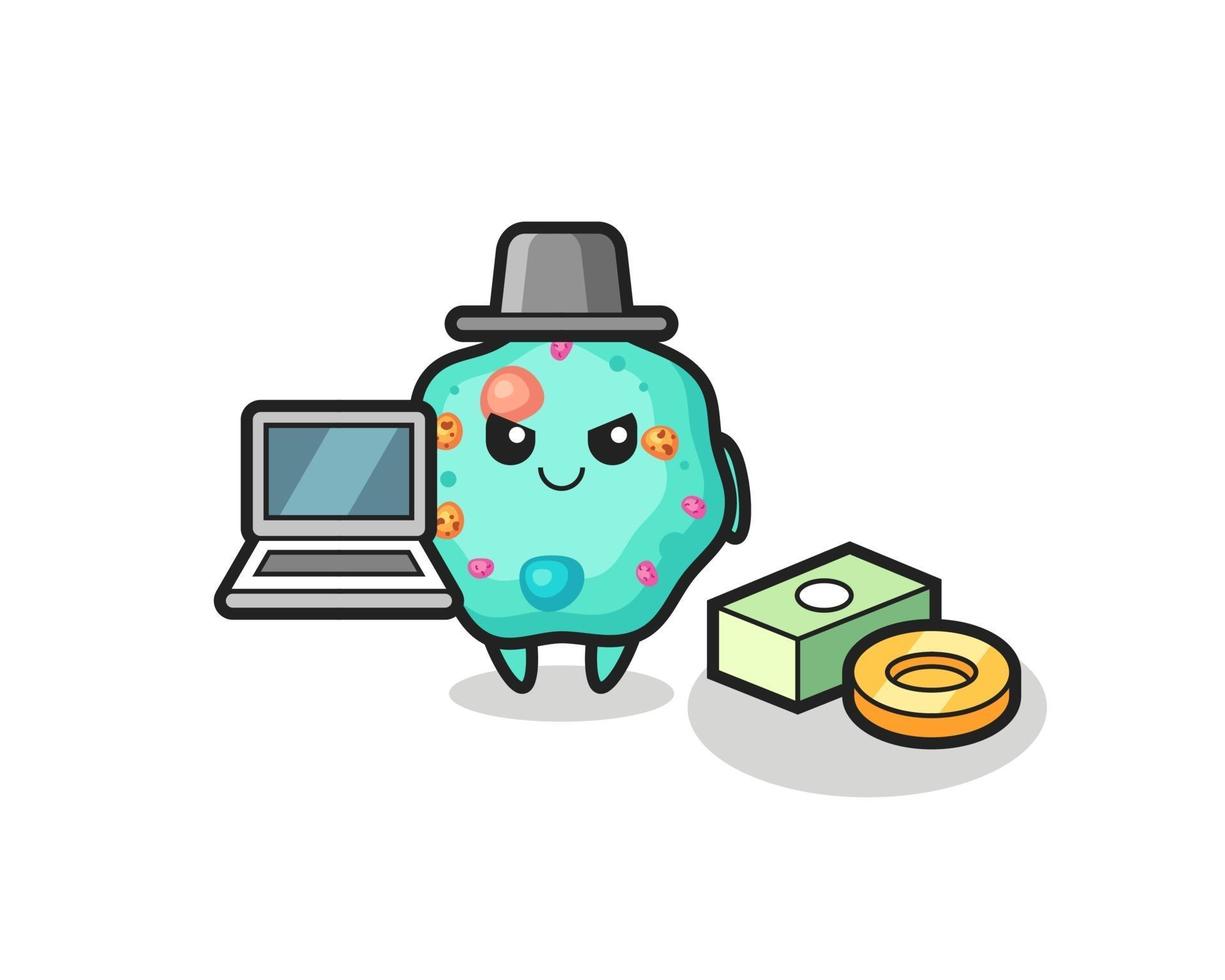 Mascot Illustration of amoeba as a hacker vector