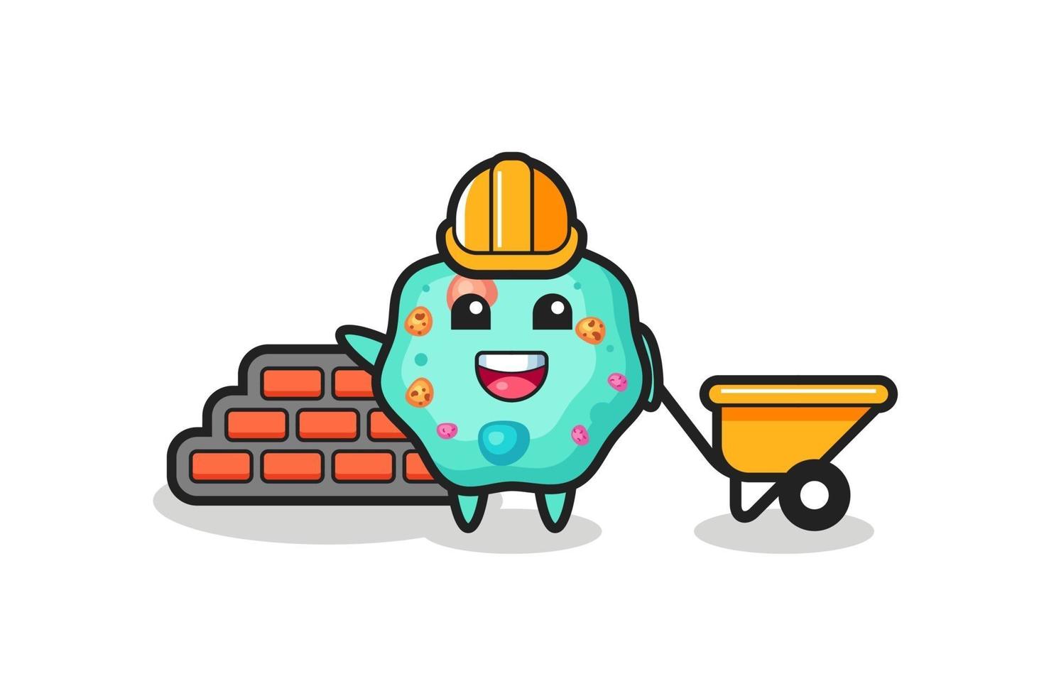 Cartoon character of amoeba as a builder vector