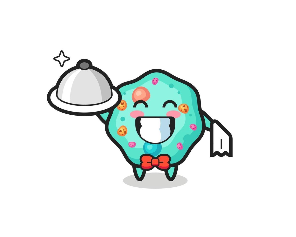 Character mascot of amoeba as a waiters vector