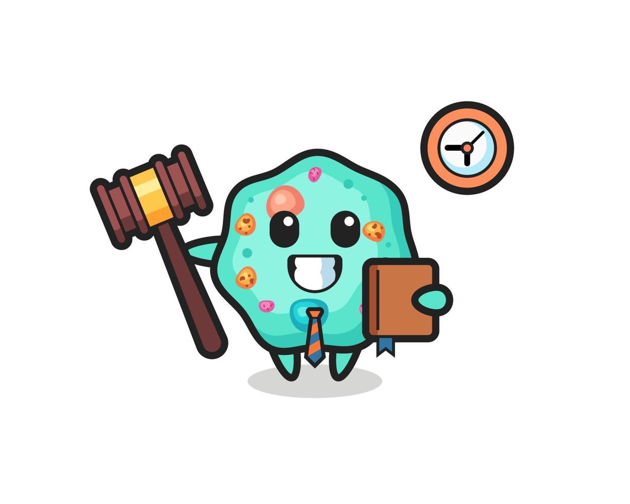 Mascot cartoon of amoeba as a judge vector