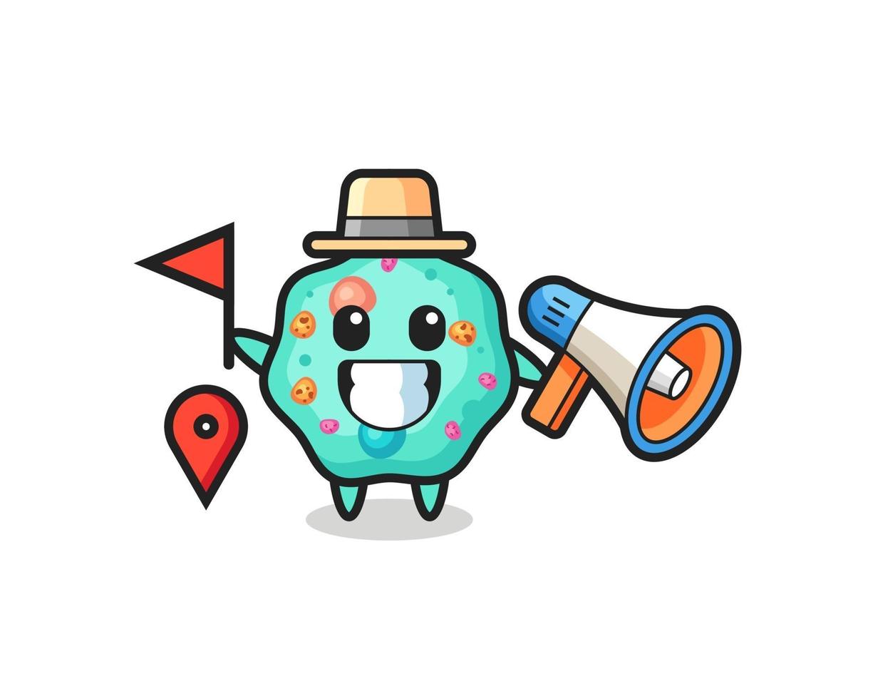 Character cartoon of amoeba as a tour guide vector