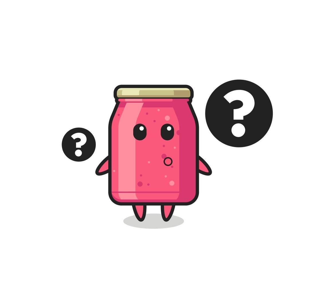 Cartoon Illustration of strawberry jam with the question mark vector