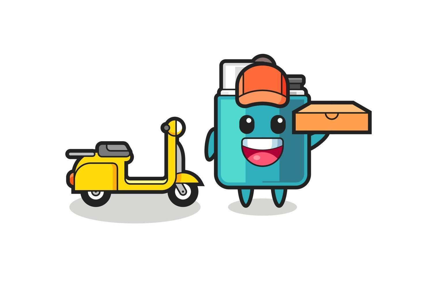 Character Illustration of lighter as a pizza deliveryman vector