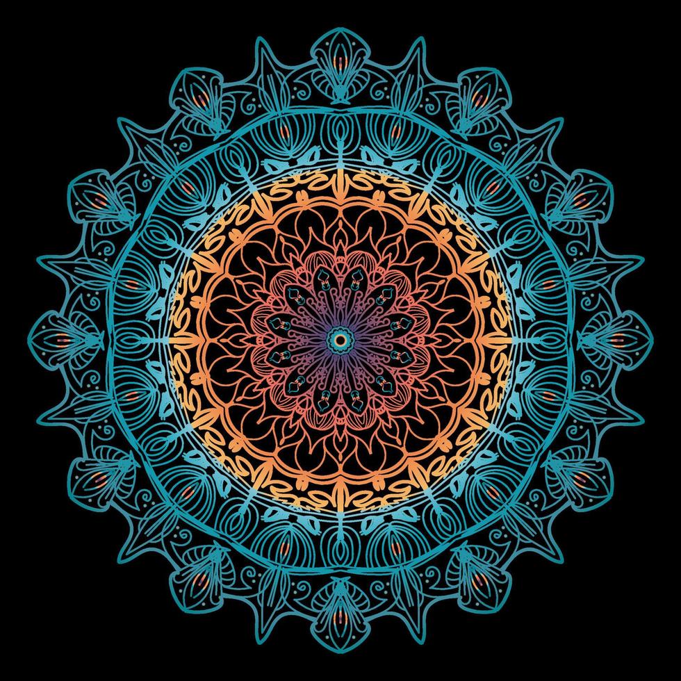 Decorative background with ornamental round pattern vector