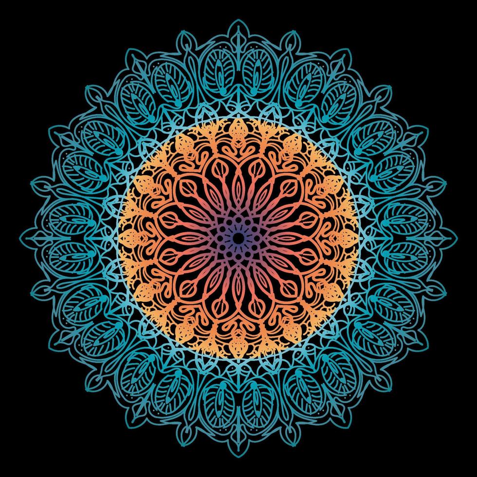 Decorative background with ornamental round pattern vector