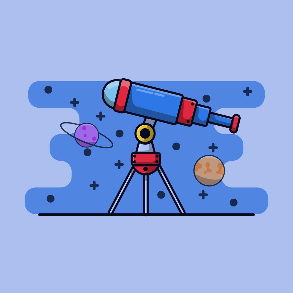 Ilustración de vector de icono de telescopio