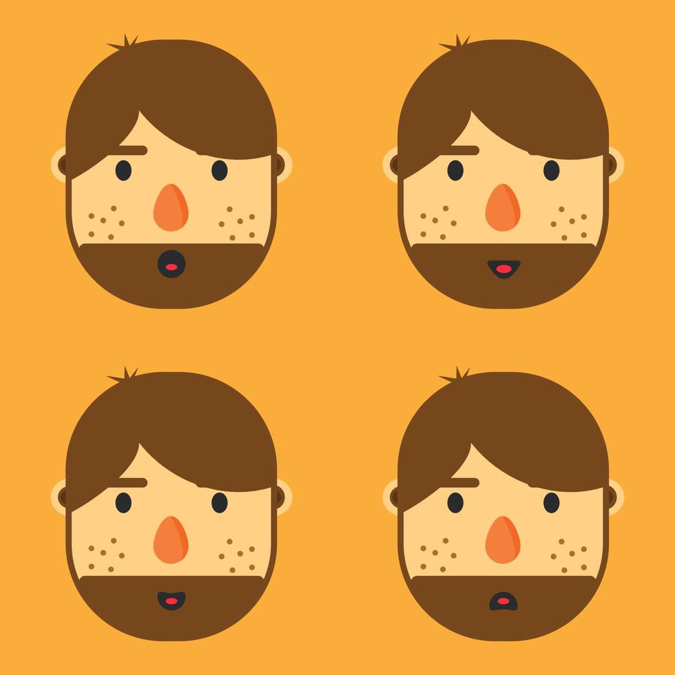 ilustración de diseño de personajes de rostros de hombres vector