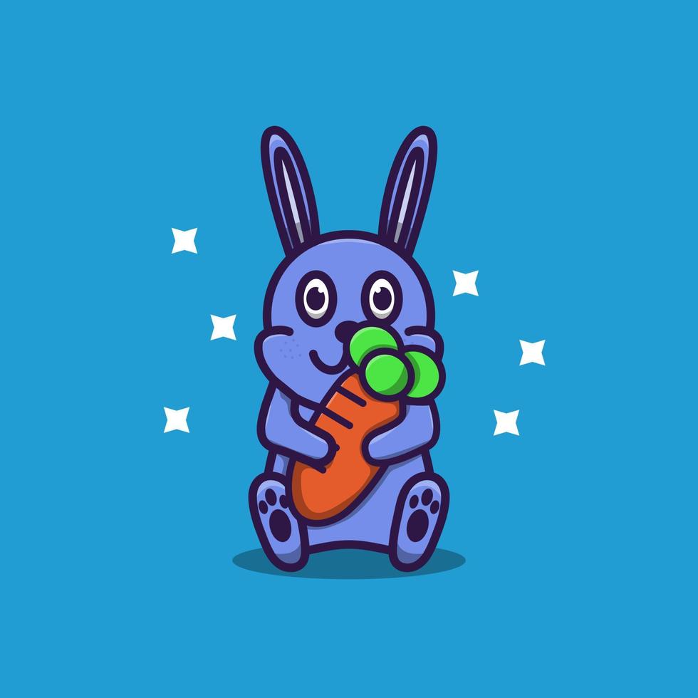 vector illustration of cute bunny like carrots