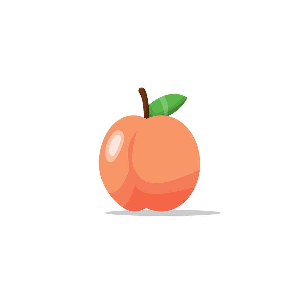 cartoon peach fruit vector