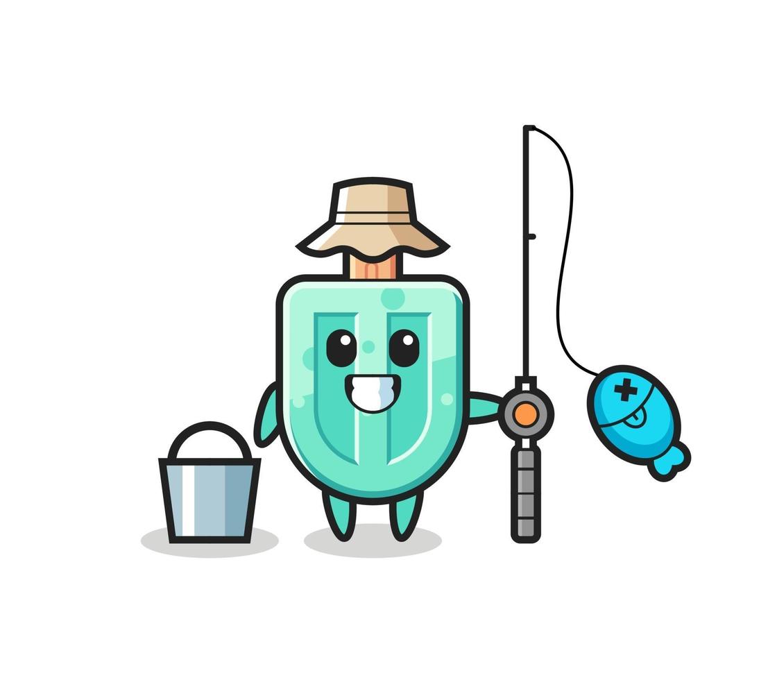 Mascot character of popsicles as a fisherman vector