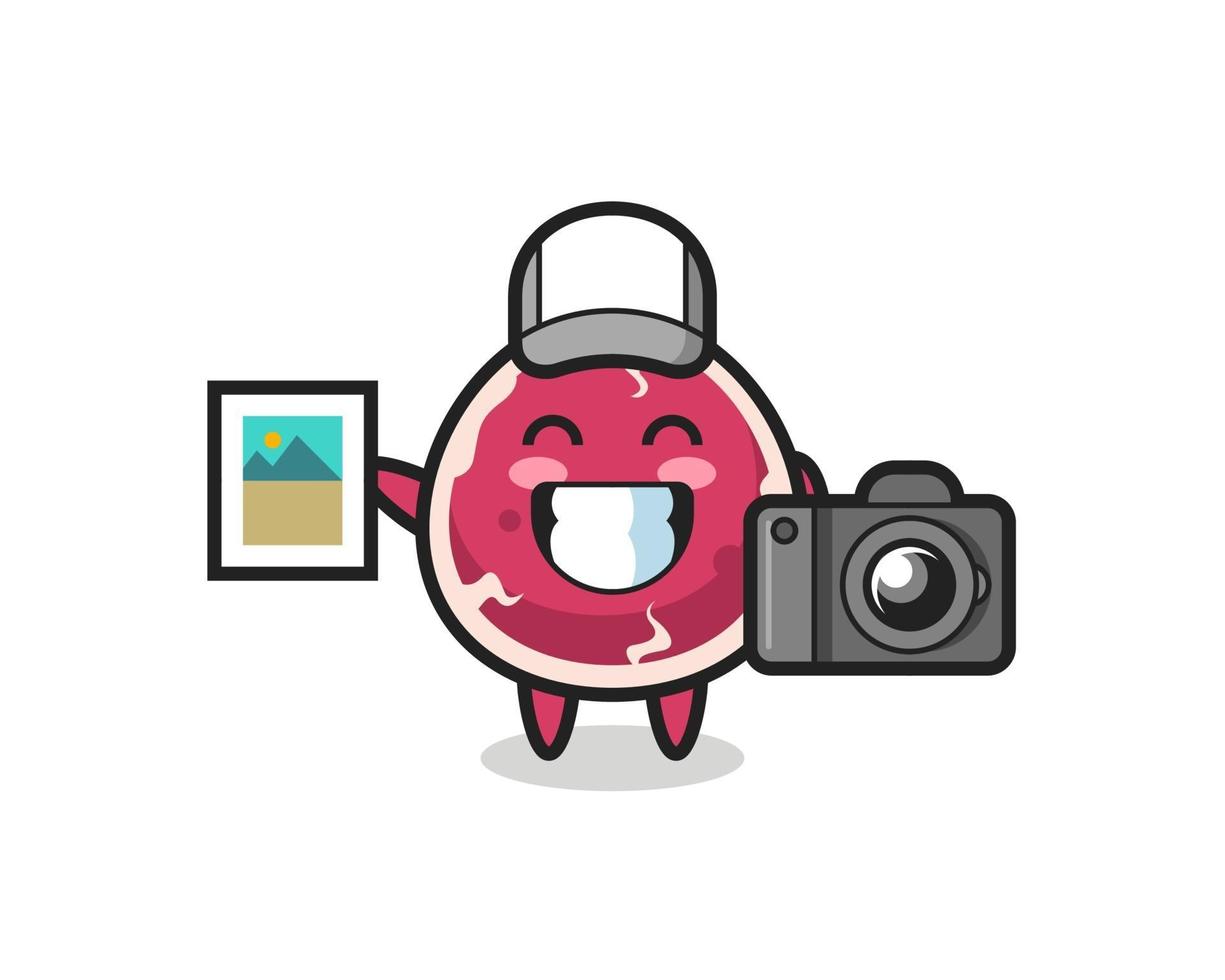 Character Illustration of beef as a photographer vector