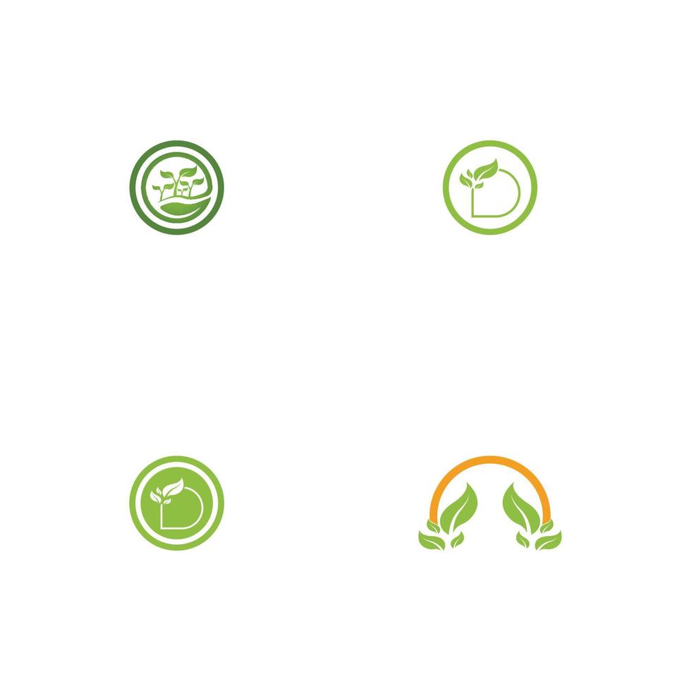 Logos of green Tree leaf ecology vector