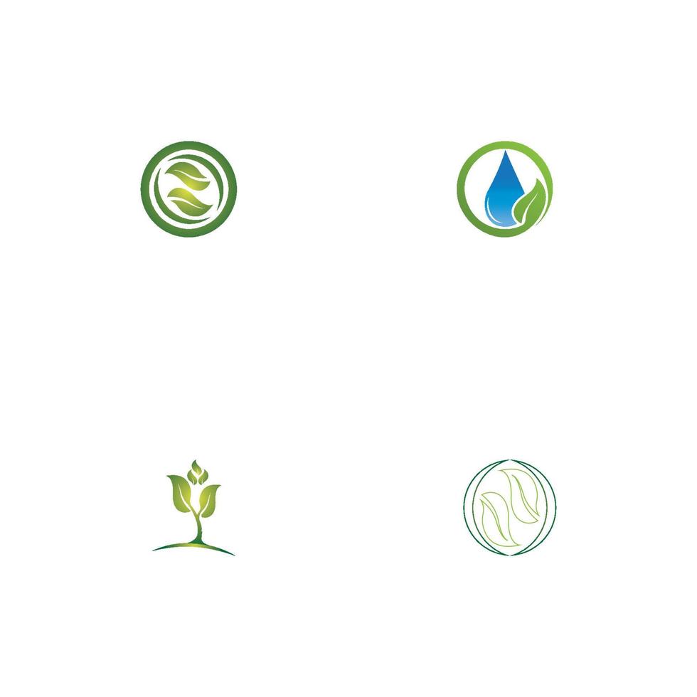 Logos of green Tree leaf ecology vector