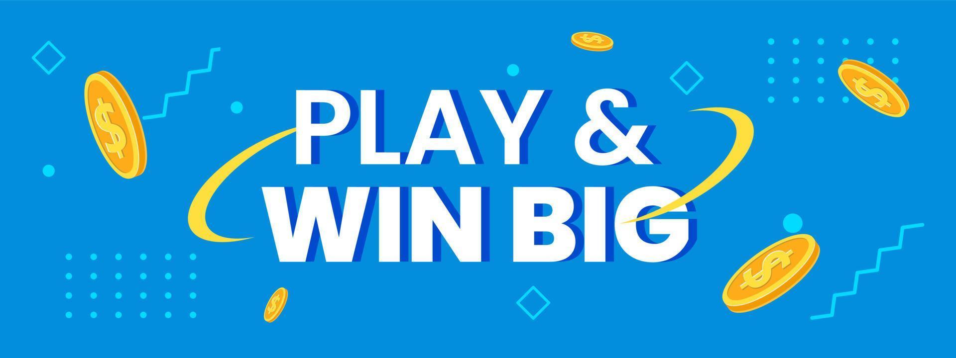 Play and win big prizes contest online games web banner vector