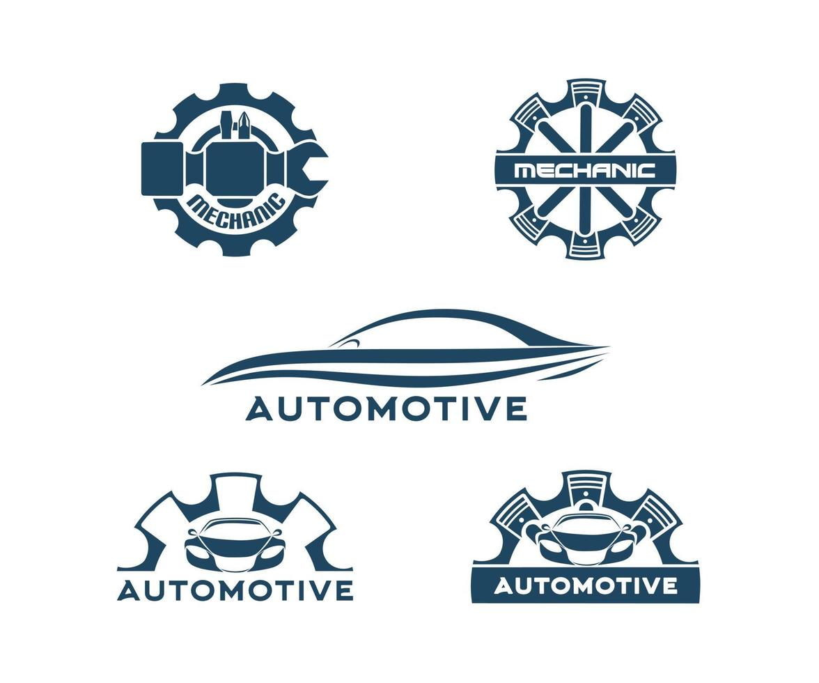 colección de elementos de logotipos mecánicos vector
