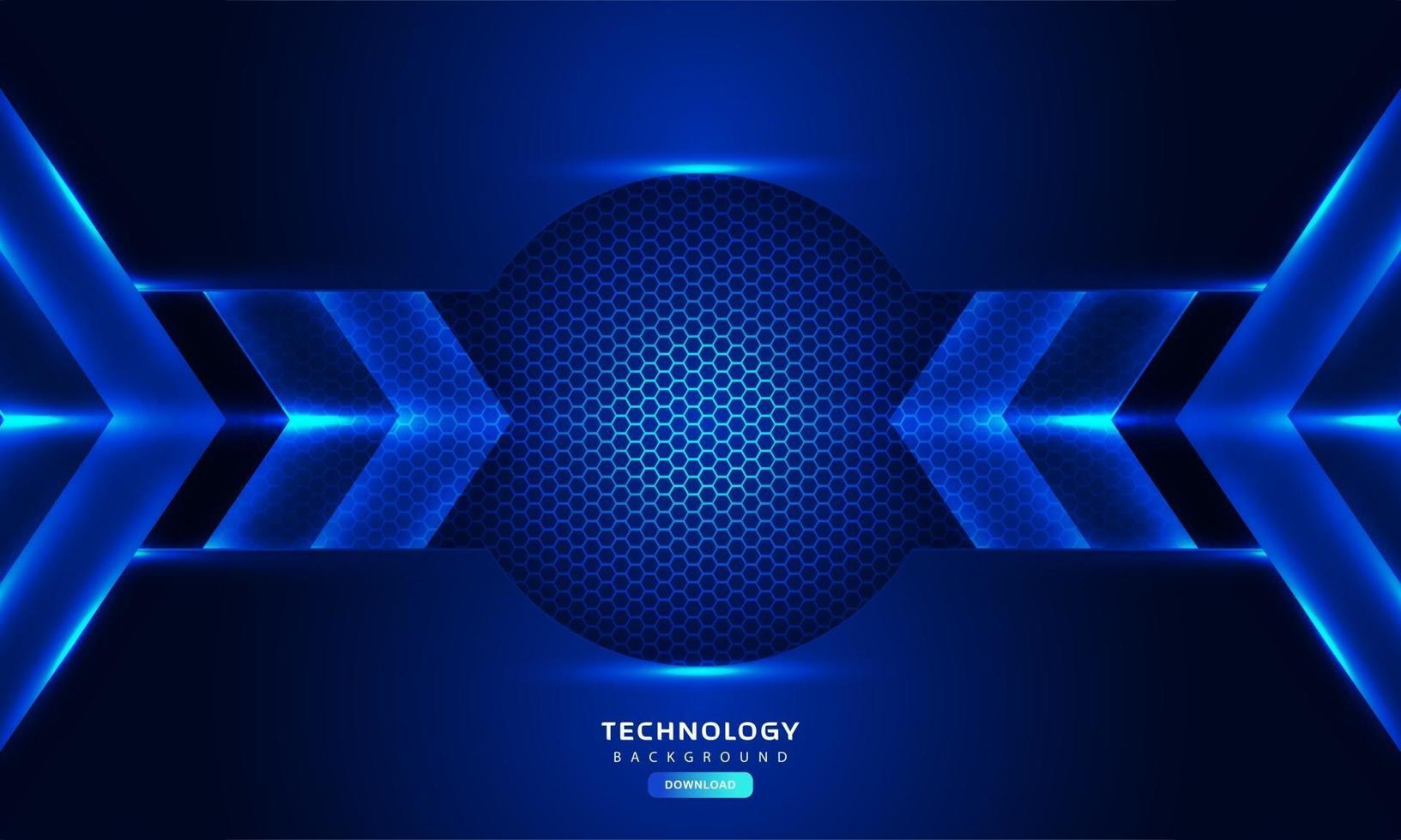 Dark blue light abstract hexagonal background vector