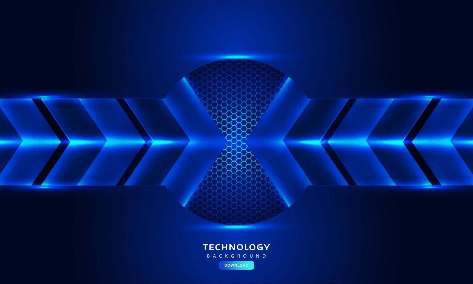 Dark blue light abstract hexagonal background vector
