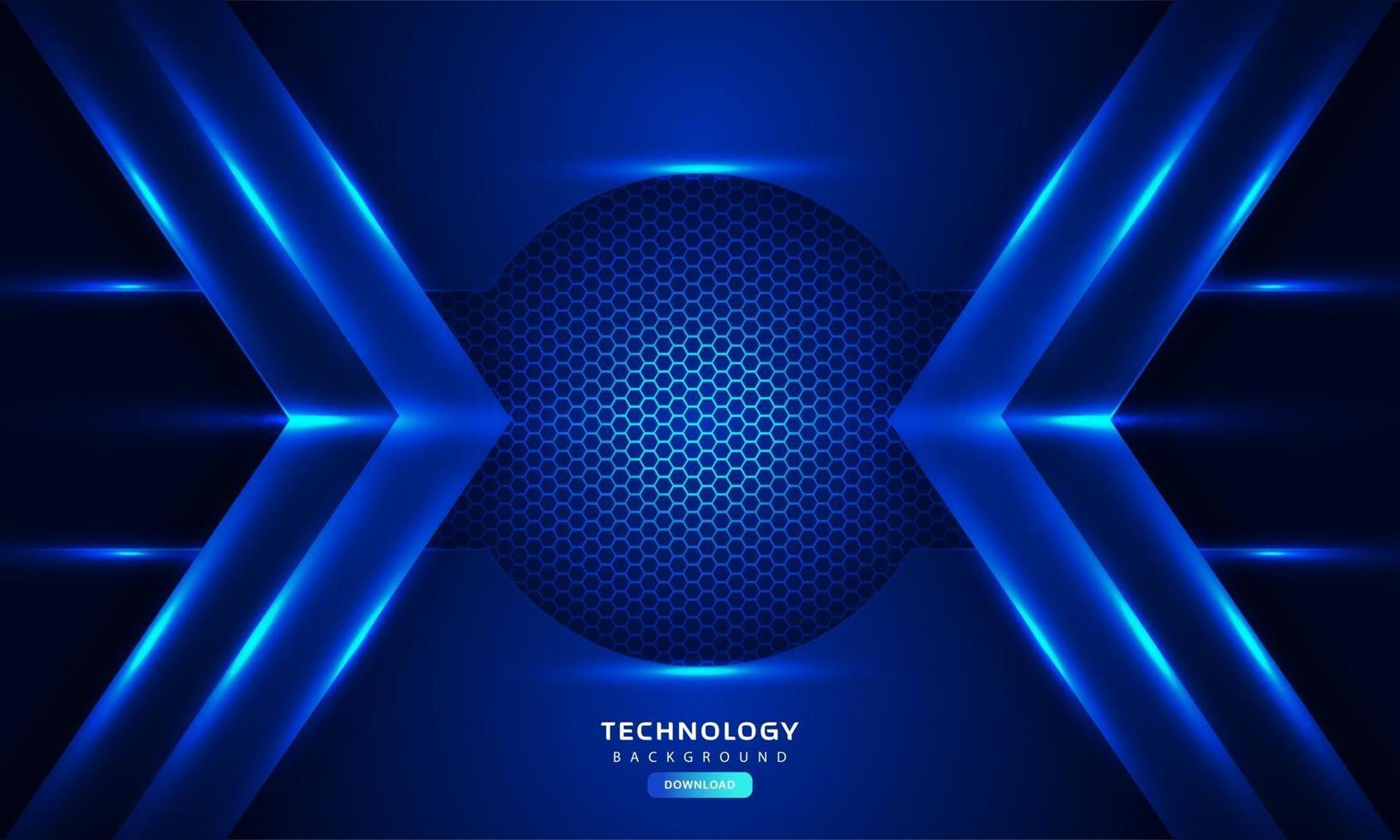 Dark blue light abstract hexagonal background vector