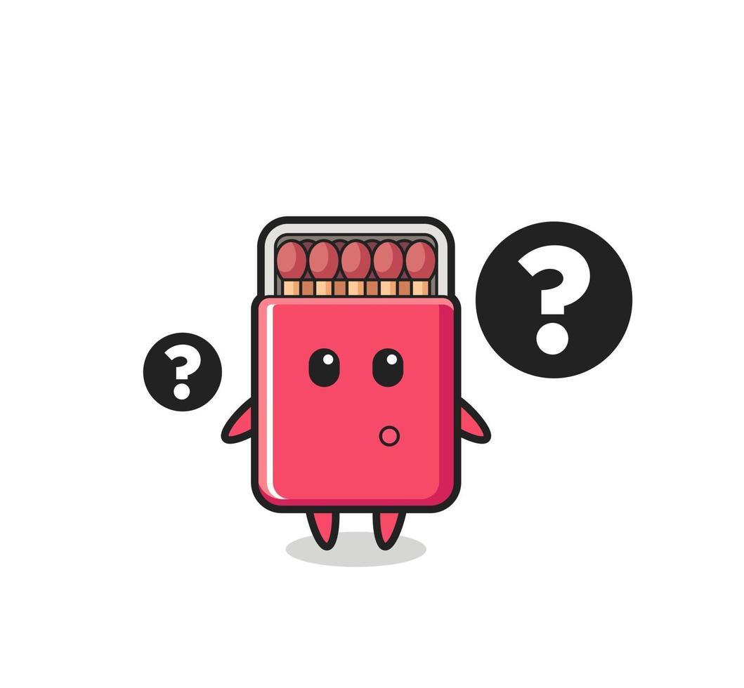 Cartoon Illustration of matches box with the question mark vector