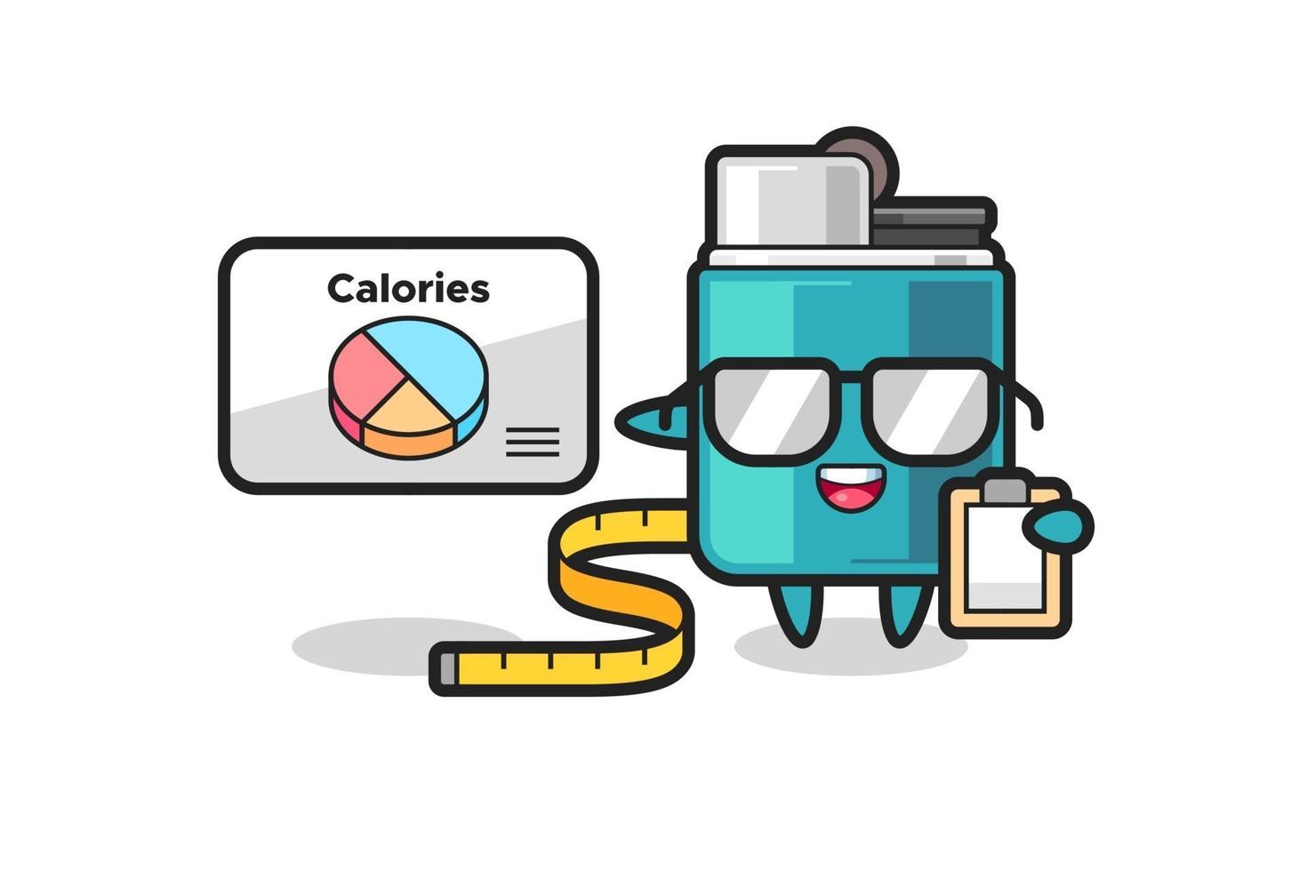 Illustration of lighter mascot as a dietitian vector