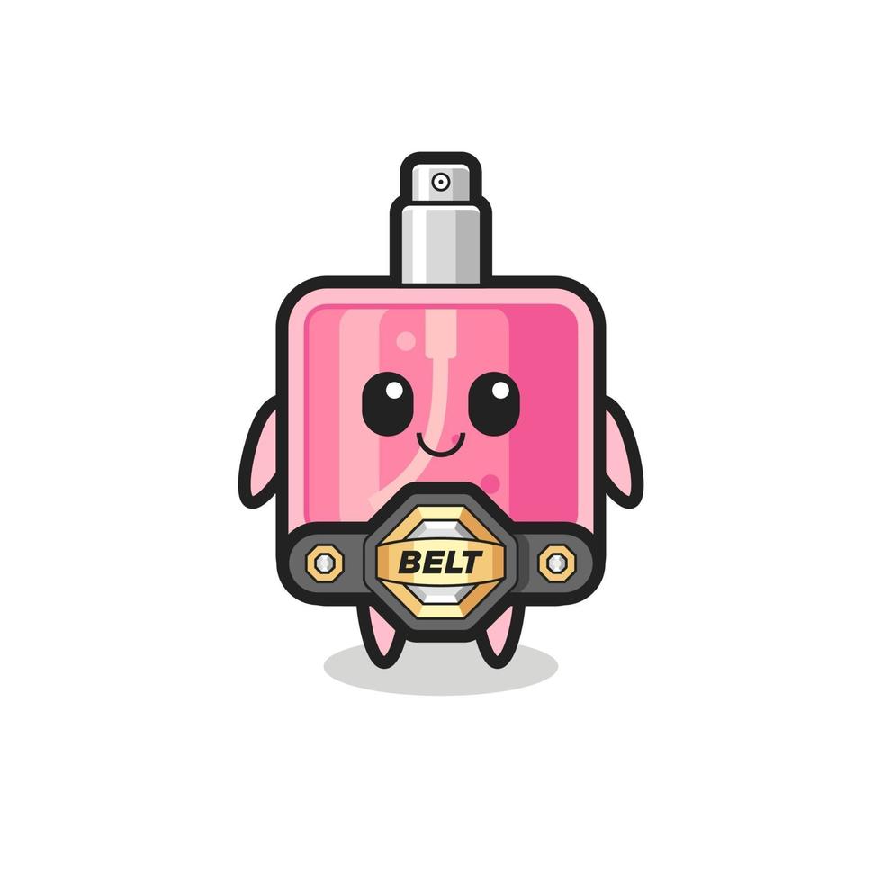 the MMA fighter perfume mascot with a belt vector
