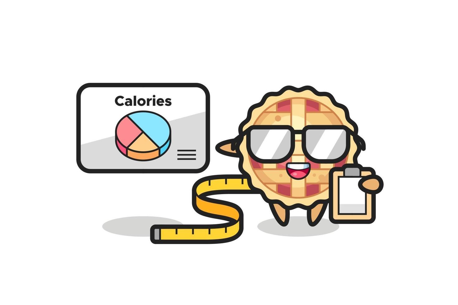 Illustration of apple pie mascot as a dietitian vector