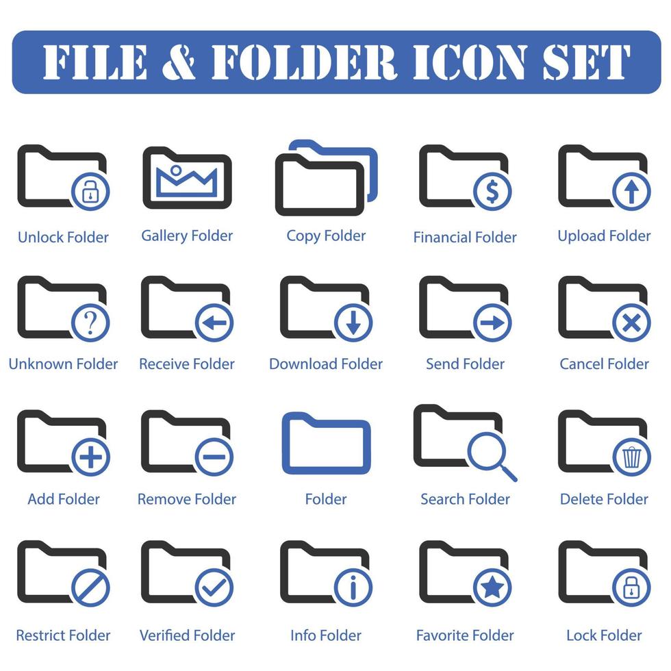 folder icon set design vector
