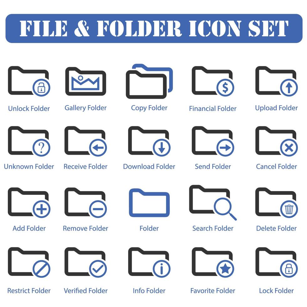 folder icon set design vector