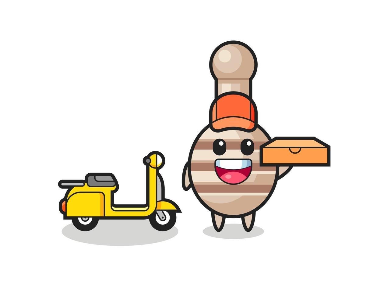 ilustración de personaje de cazo de miel como repartidor de pizzas vector