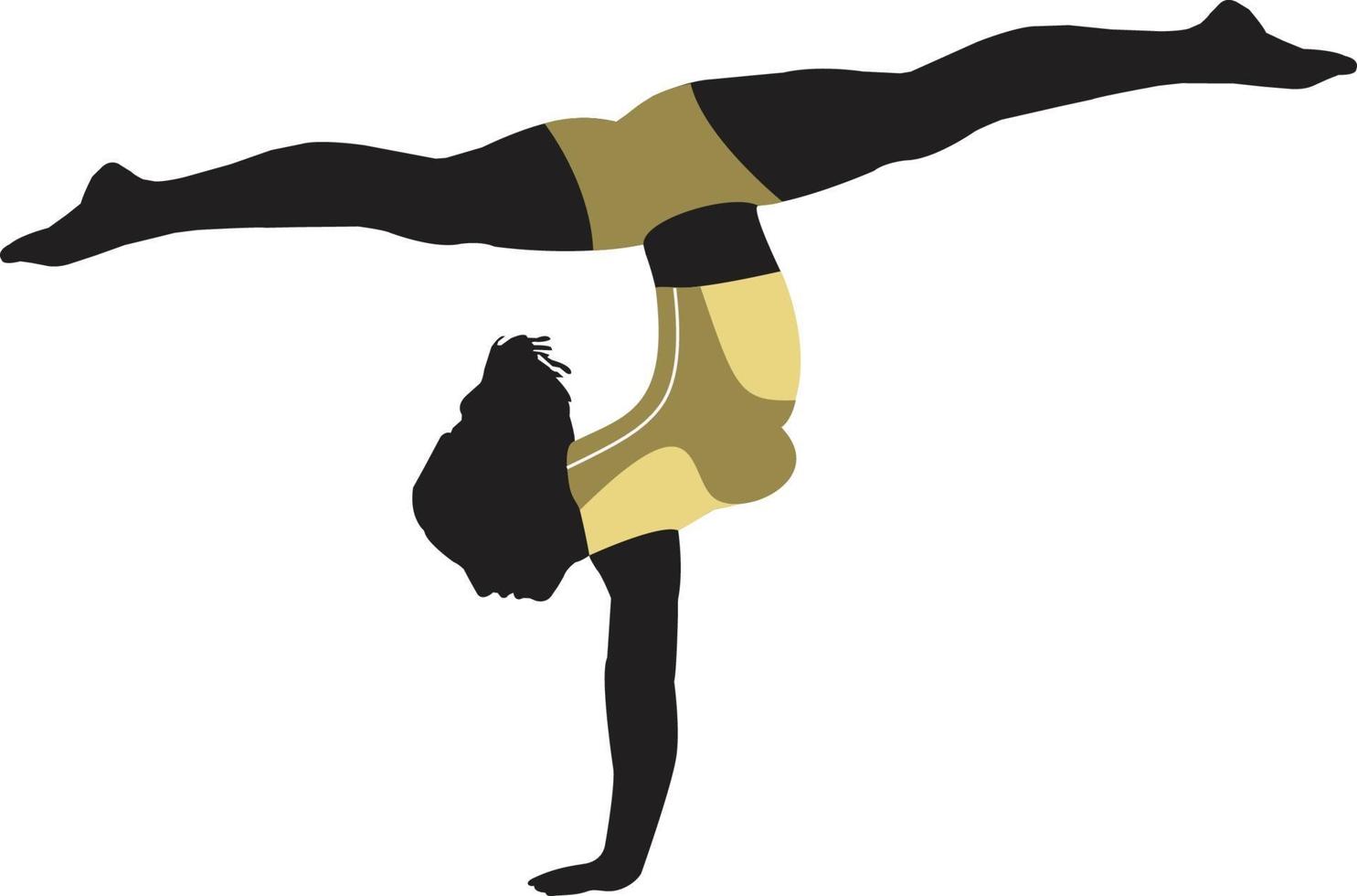 Wide Legged Leg split Headstand Yoga vector