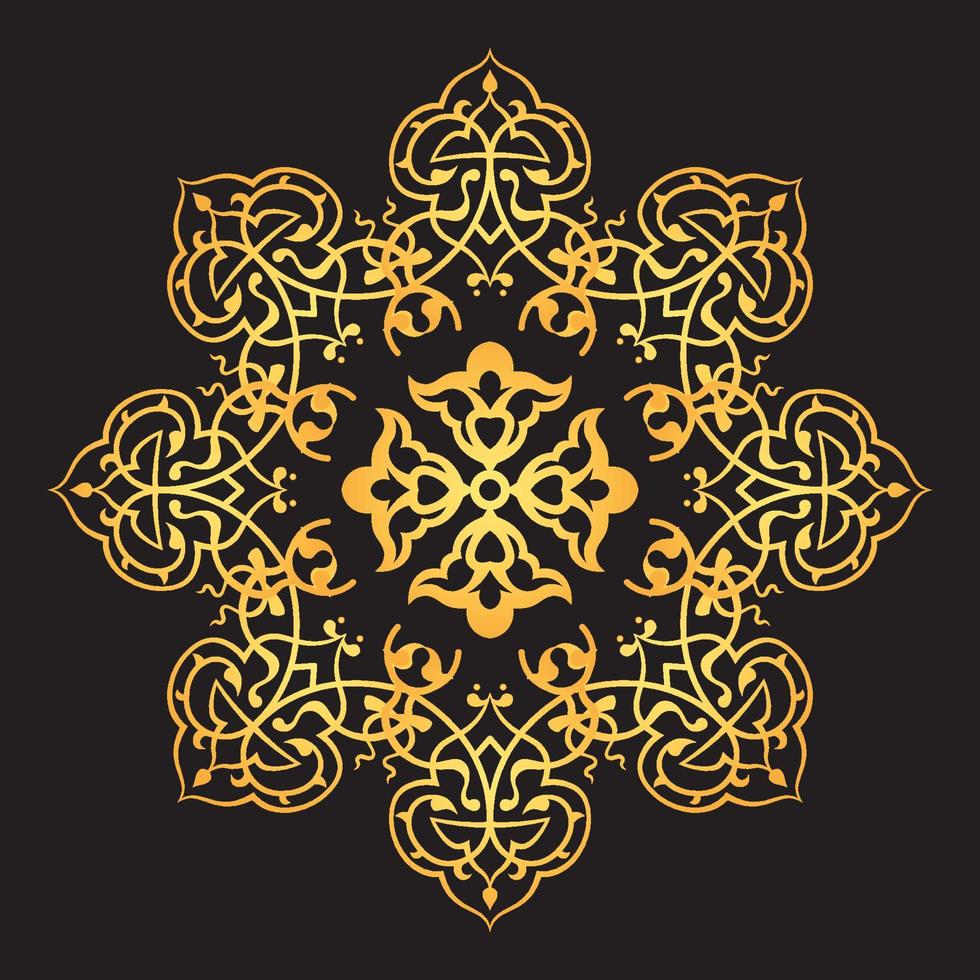 flor mandala ornamento oro degradado vector