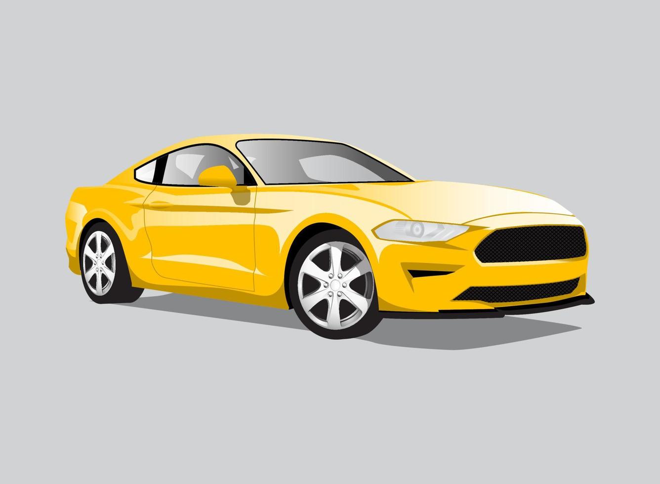 ilustración de coche amarillo vector