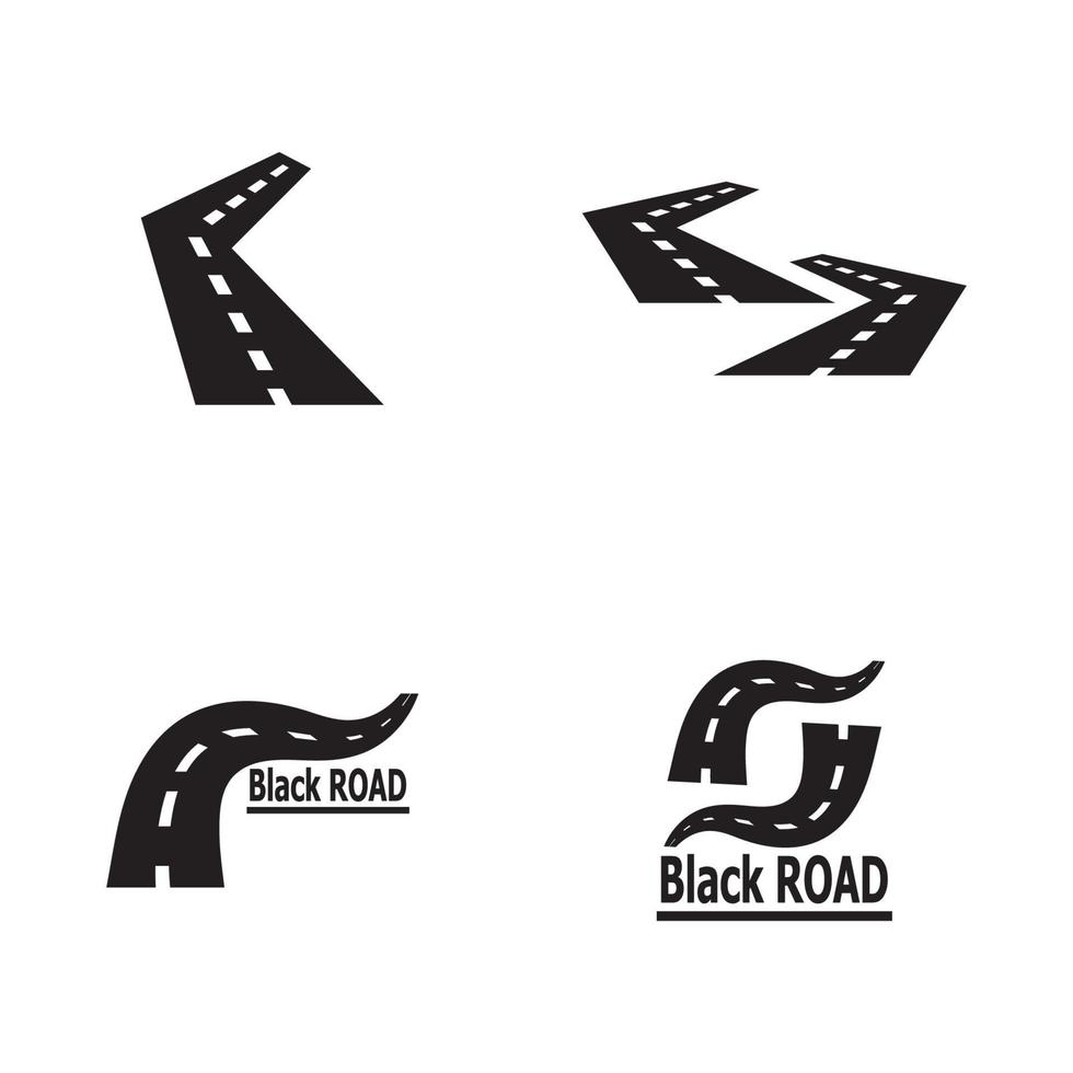 Black road way vector template illustration