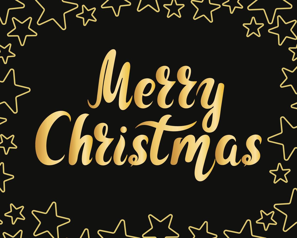 tarjeta de felicitación feliz navidad letras hechas a mano ilustración vectorial vector