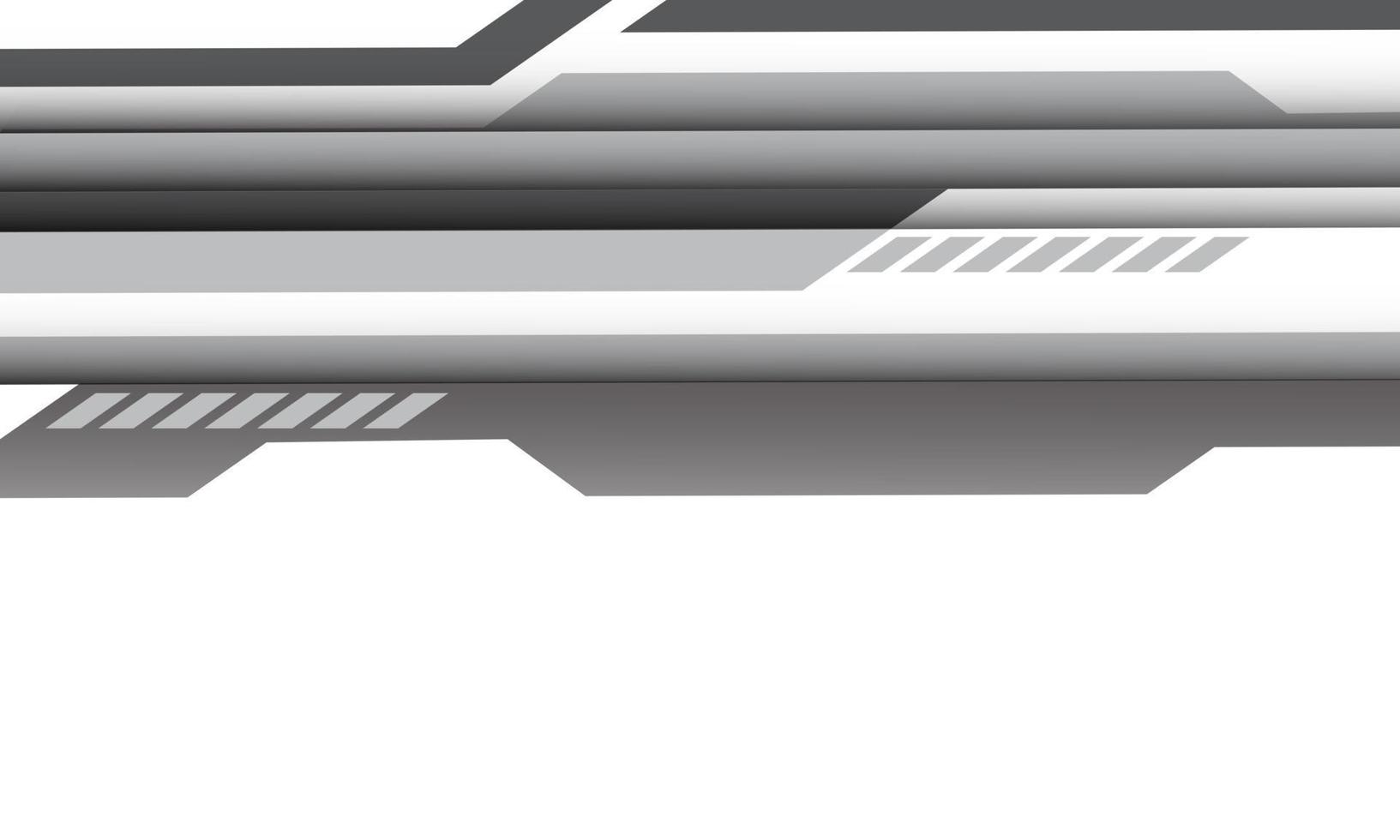 Línea geométrica cibernética gris abstracta en blanco con diseño de espacio en blanco vector de fondo de tecnología futurista moderna