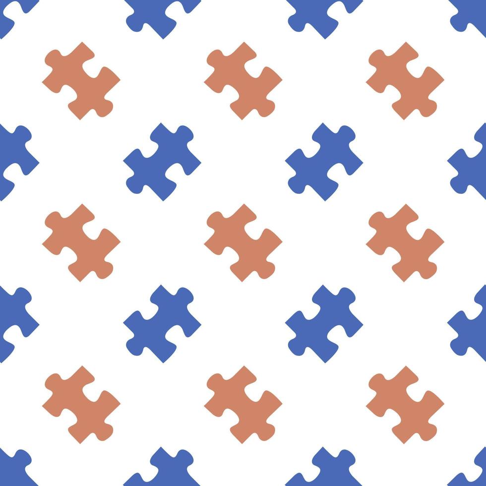 Puzzle pattern. Seamless background with puzzle pieces vector