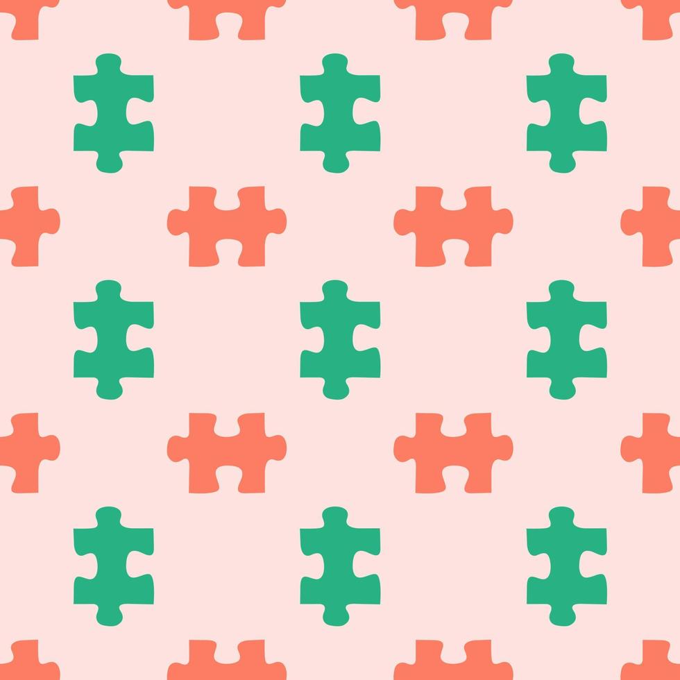 Puzzle pattern. Seamless background with puzzle pieces. Simple vector