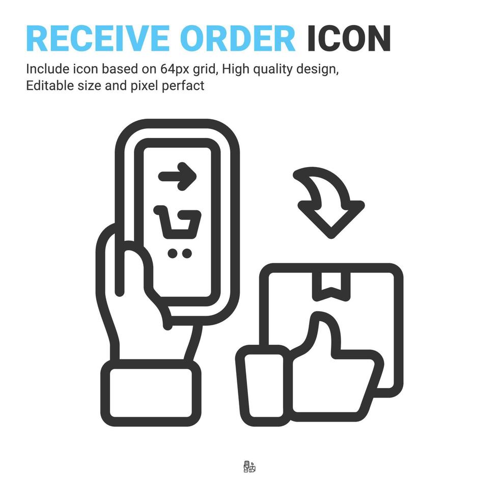 haga clic en comprar y recoger el icono de pedido aislado sobre fondo blanco. pasos de servicios de entrega de diseño vectorial, recibir el pedido en el concepto de icono de símbolo de signo de punto de recogida para aplicaciones, tienda en línea. trazo editable vector