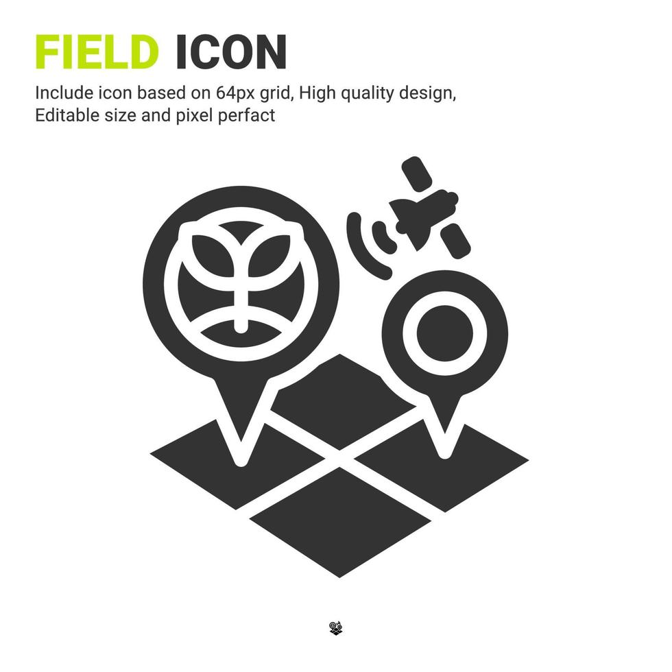 vector de icono de campo con estilo de glifo aislado sobre fondo blanco. concepto de icono de símbolo de signo de área de ilustración vectorial para agricultura digital, granja, tecnología, industria, agricultura, aplicaciones y todos los proyectos