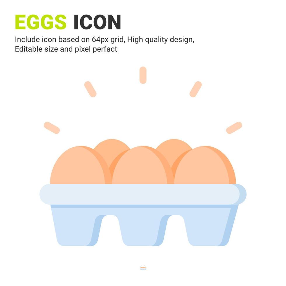 Eggs icon vector with flat color style isolated