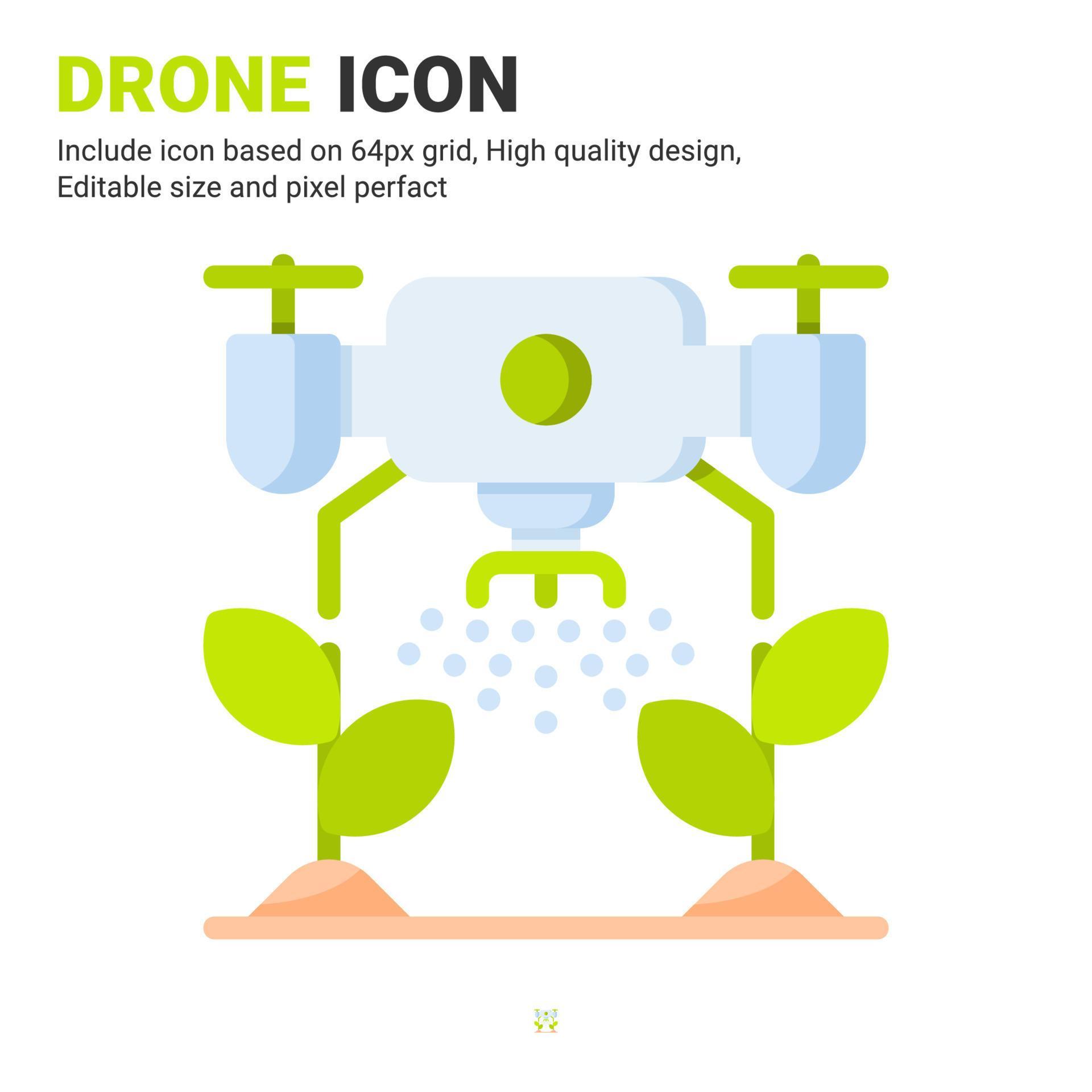 Drone And Plant Icon Vector With Flat Color Style Isolated 3476873 Vector Art At Vecteezy