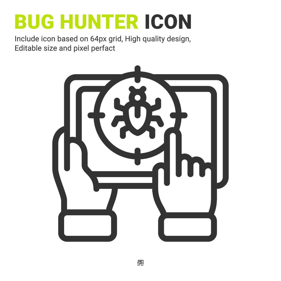Pest control icon vector with outline style isolated on white background. Vector illustration bug sign symbol icon concept for digital farming, technology, industry, agriculture, apps and all project