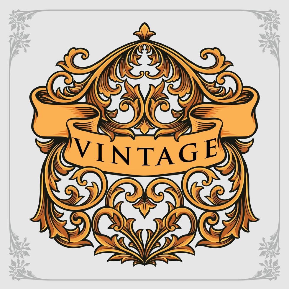 caligrafía decorativa vintage adornos clasicos vector
