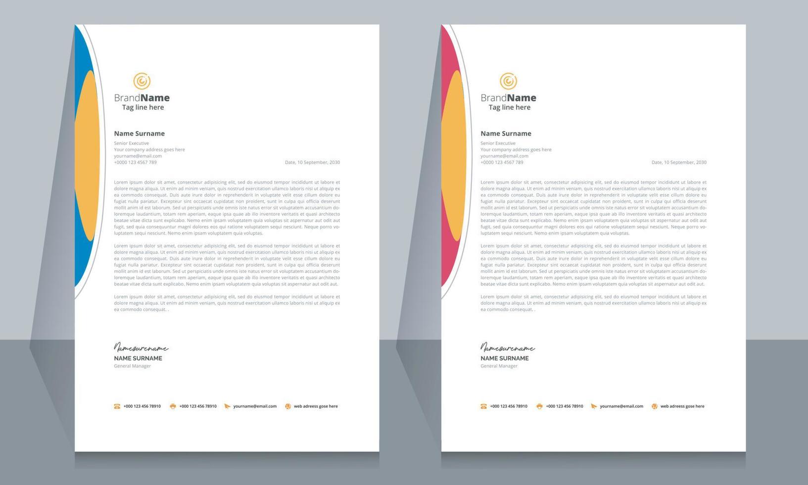 Creative corporate letterhead template design vector